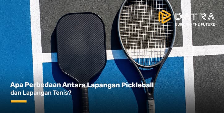 Pickleball and tennis court comparison visual