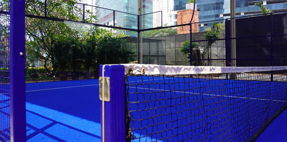 Padel court surface and fence detail